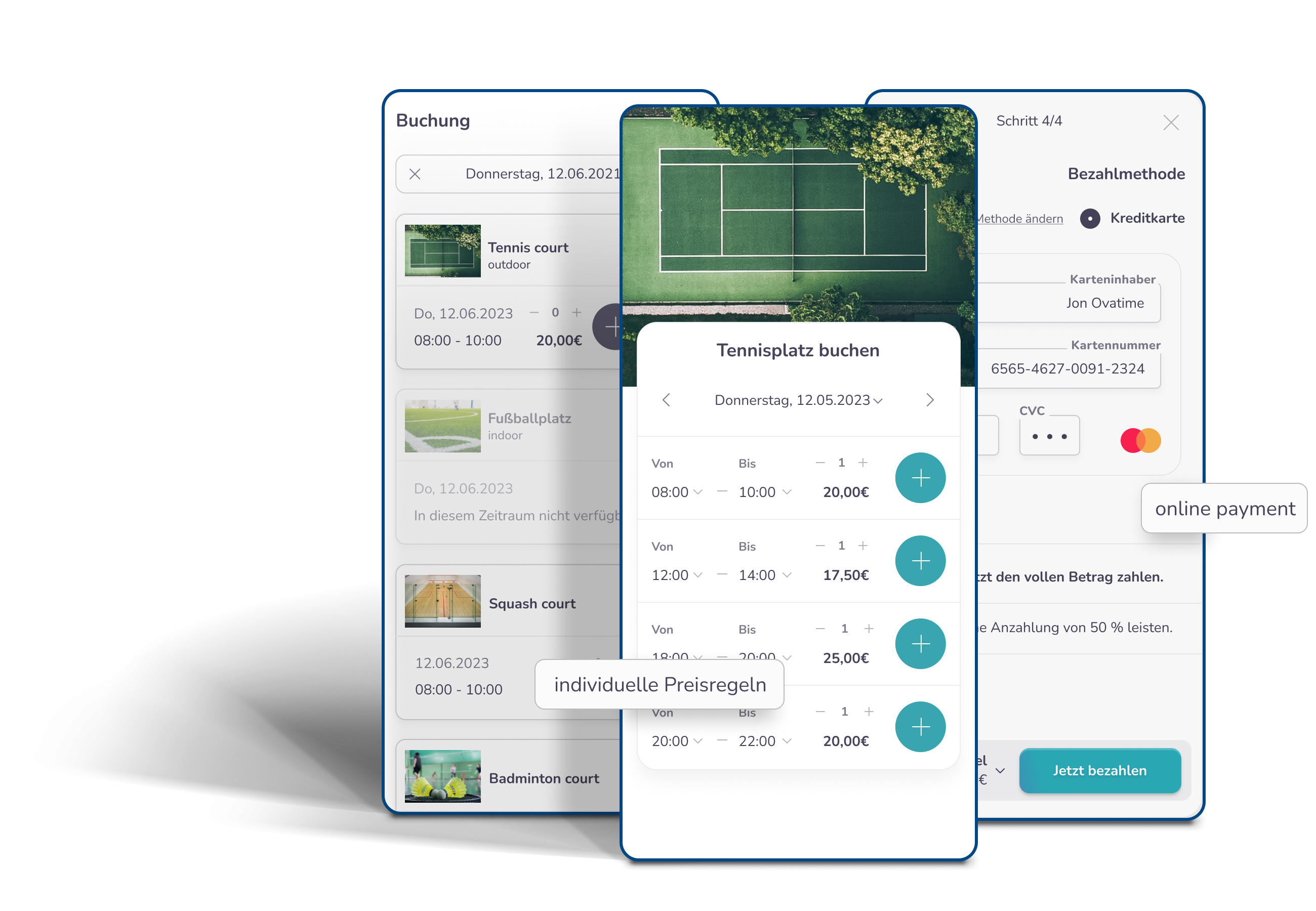 rentware buchungssoftware screen mit online payment auf mobile geraten 0765095a