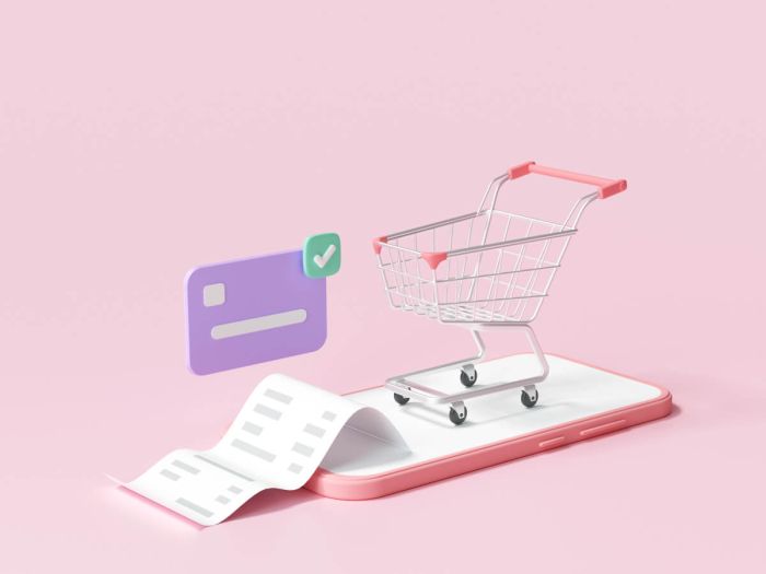mobile payment with cart scene 1194b836
