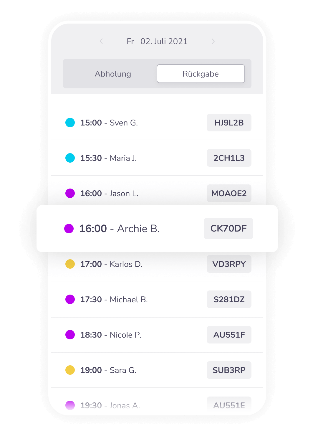 booking overview uncluttered interface@2 8ada327a