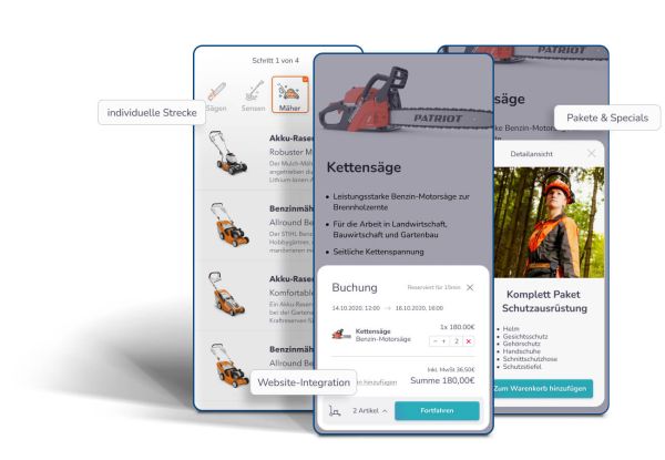 Rentware Motorsägen Verleih auf mobile Geräten