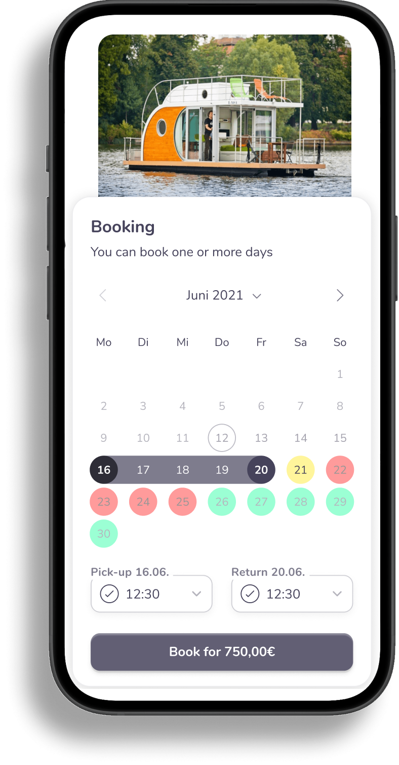 bootsverleih multi day booking widget b619e193