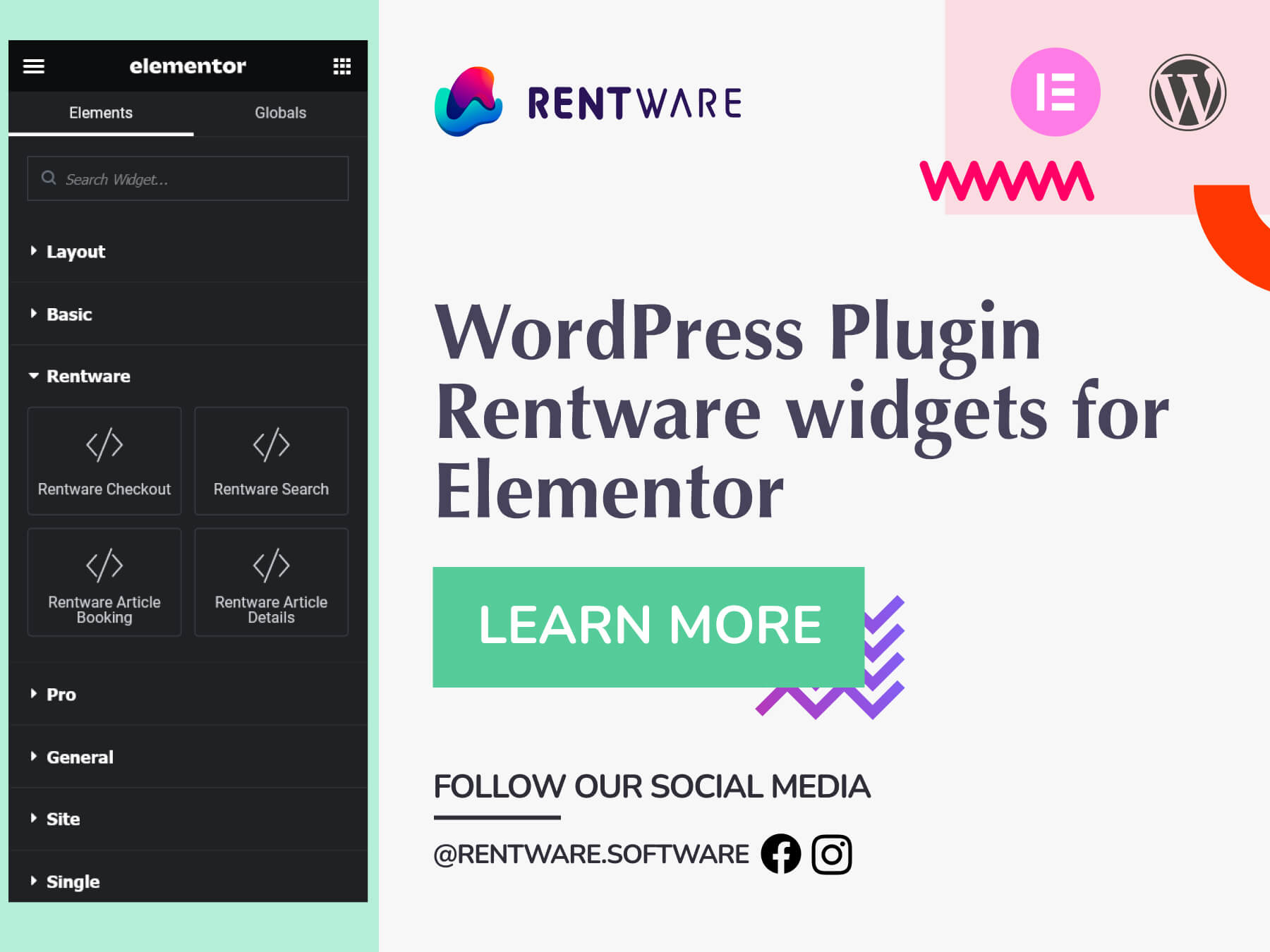 WordPress Elementor Plugin - Rentware | alles einfach online vermieten